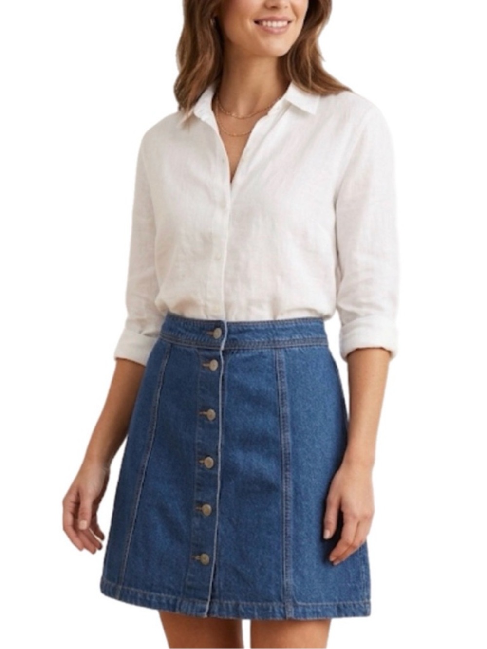 M Medium Sans Souci Women’s Denim Mini Skirt 100% Cotton Streetwear Casual